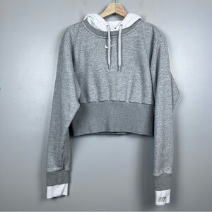 Nike Gray and White Women's Hoodie